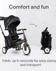 str5 folding pushchair trike b&w